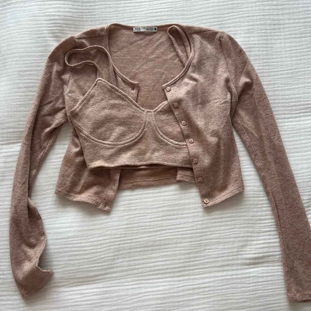 Zara cropped sweater set